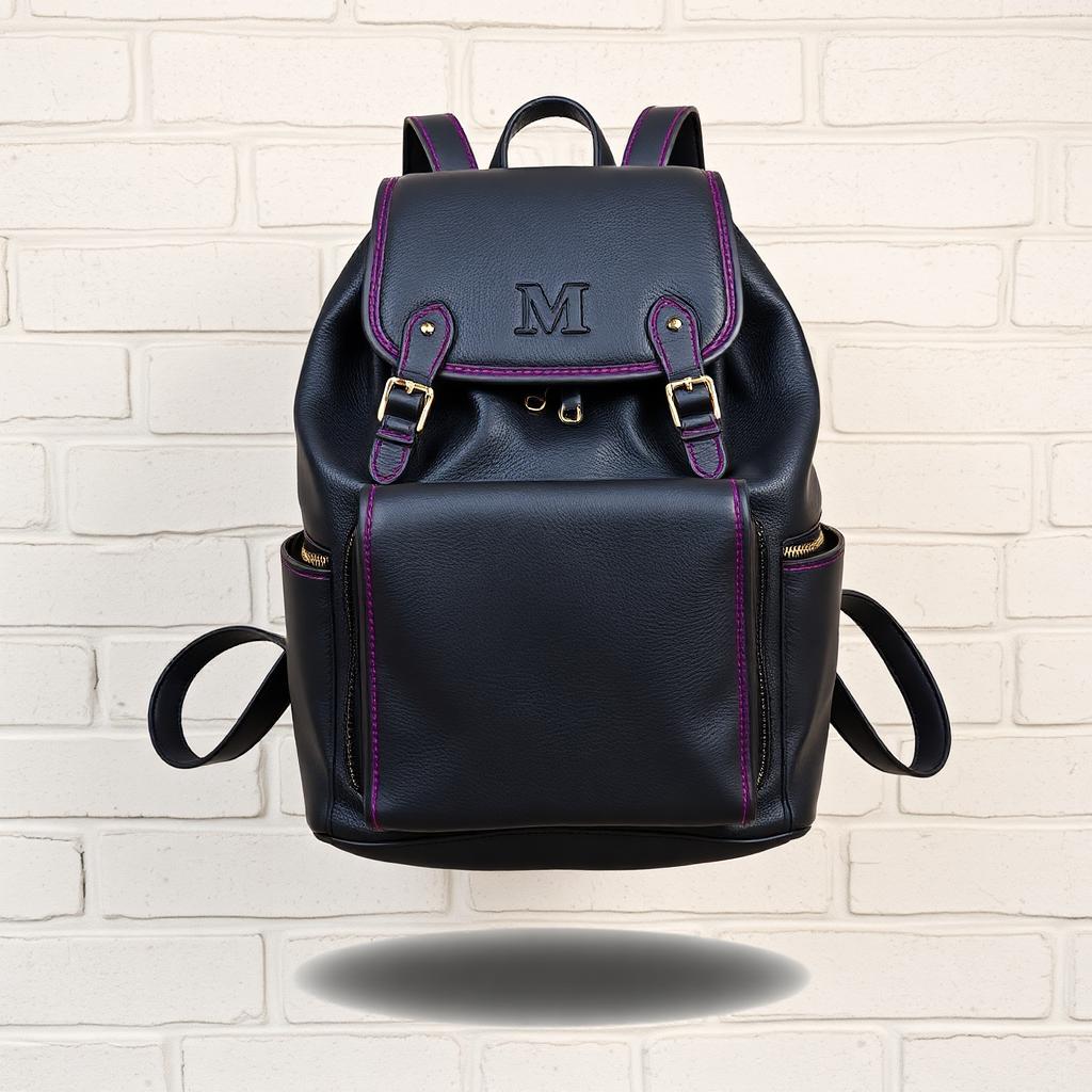 Pewter leather Mobb backpack