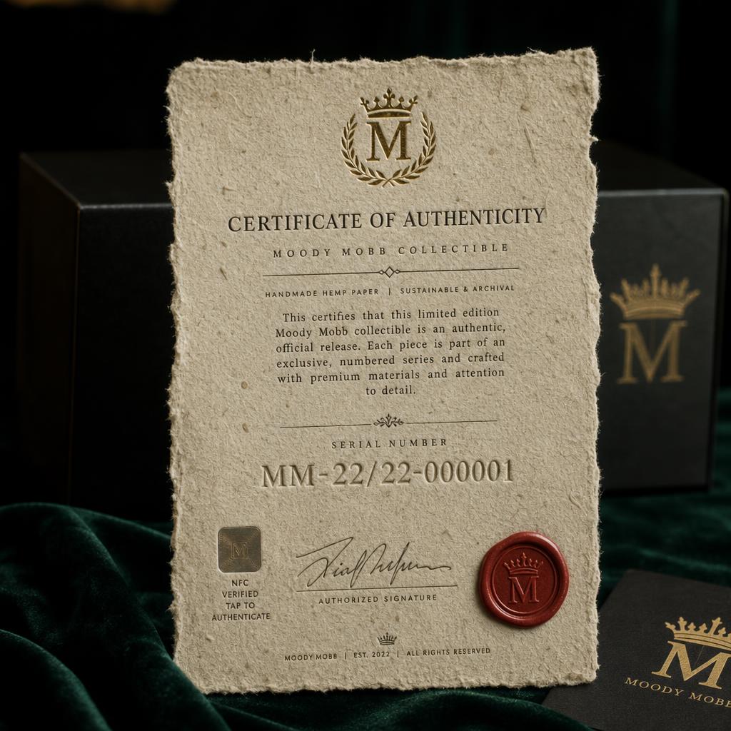 Hemp paper Certificate of Authenticity